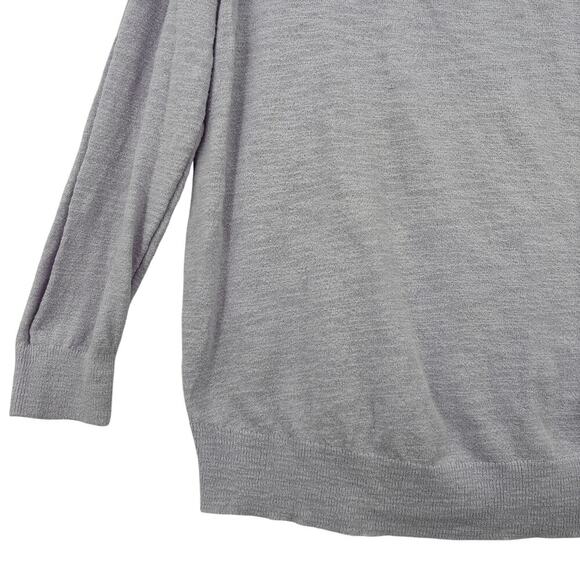 Loft Sweater Womens Size 20/22 Lavender Cotton Blend Slub Knit Pullover Stretch - Picture 5 of 9